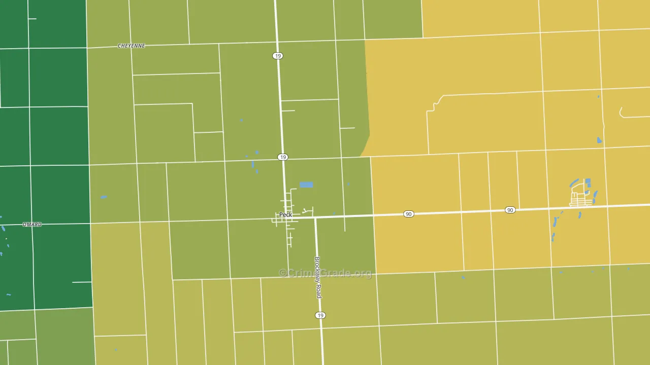 Peck, MI Map of Assault Rates