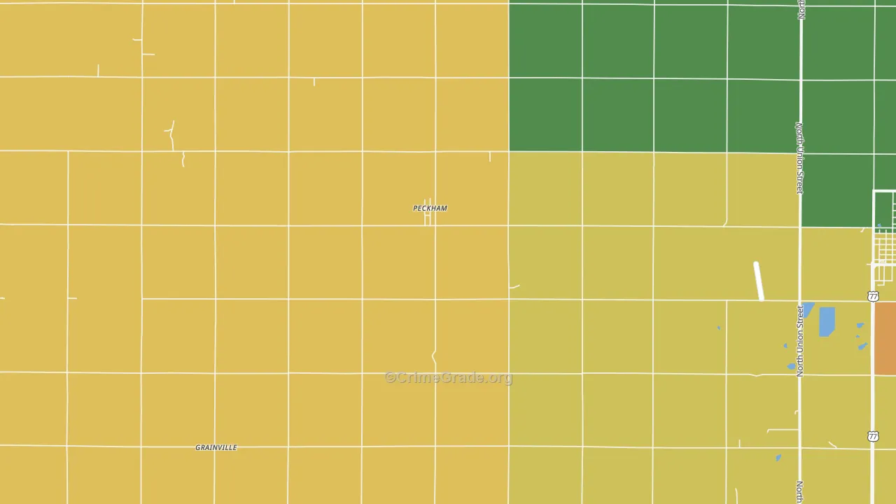 Peckham, OK Map of Assault Rates