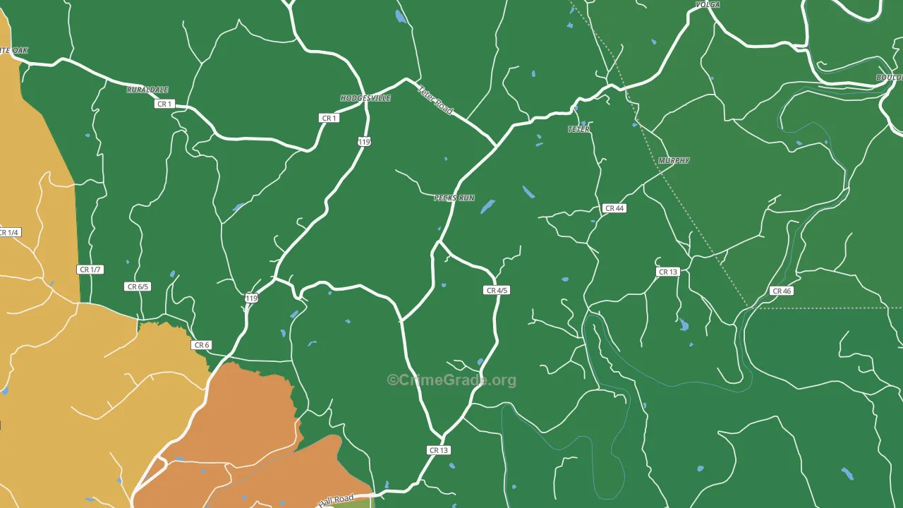 Pecks Run, WV Map of Assault Rates