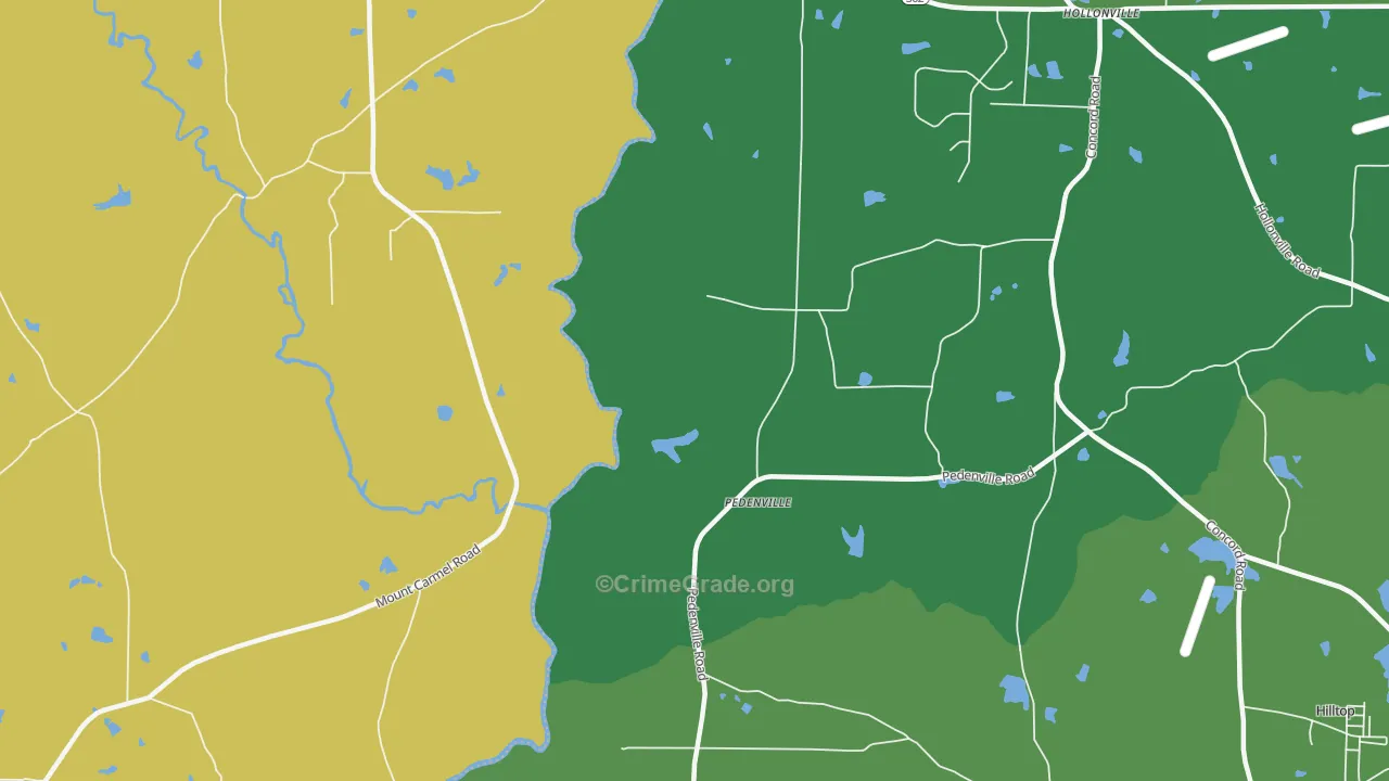 Pedenville, GA Map of Assault Rates