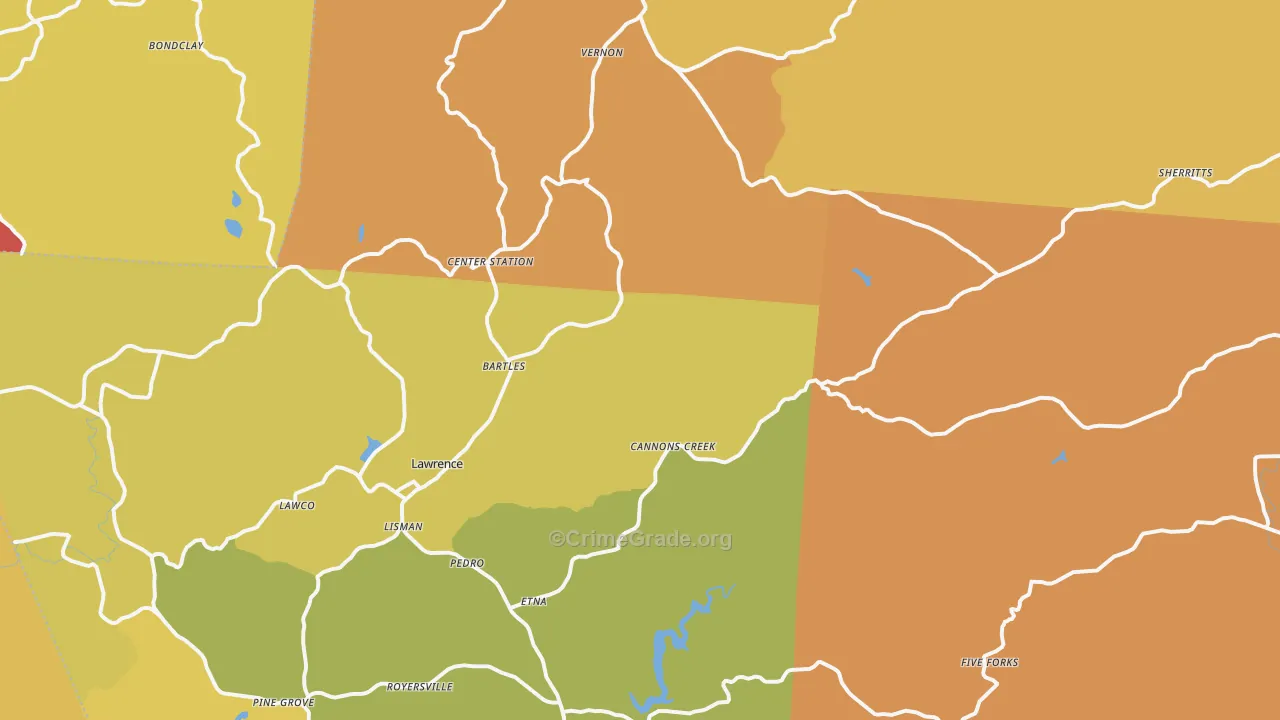 Pedro, OH Map of Assault Rates