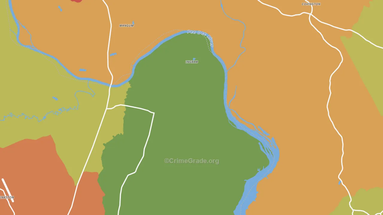 Pee Dee, NC Map of Assault Rates