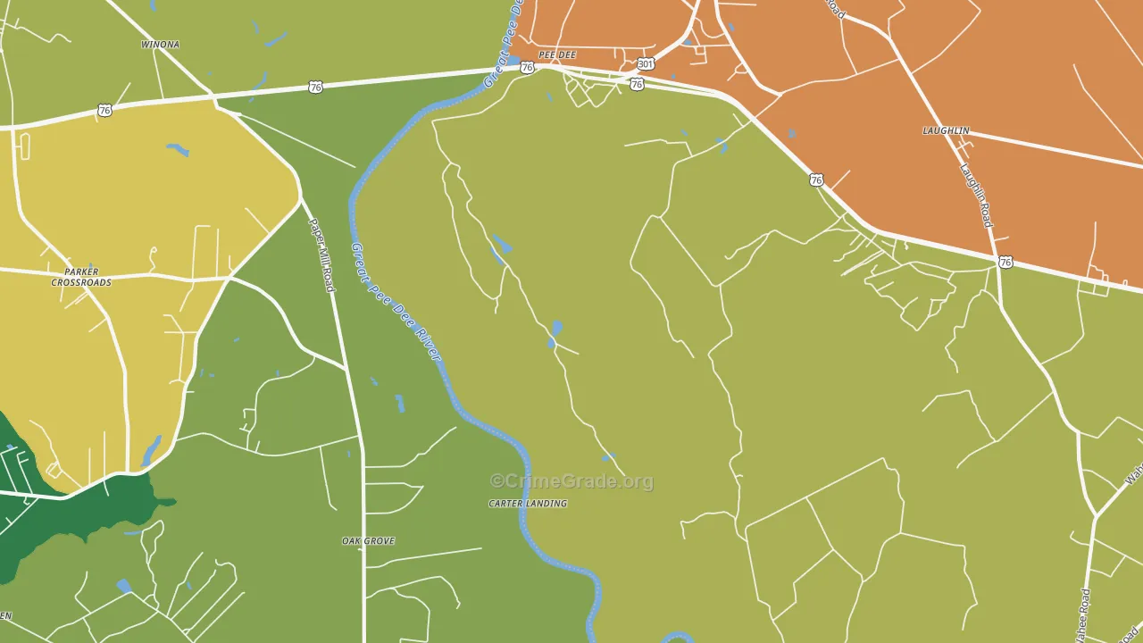 Pee Dee, SC Map of Assault Rates
