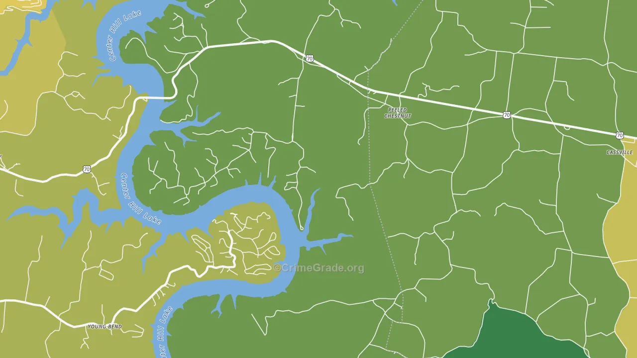 Peeled Chestnut, TN Map of Assault Rates