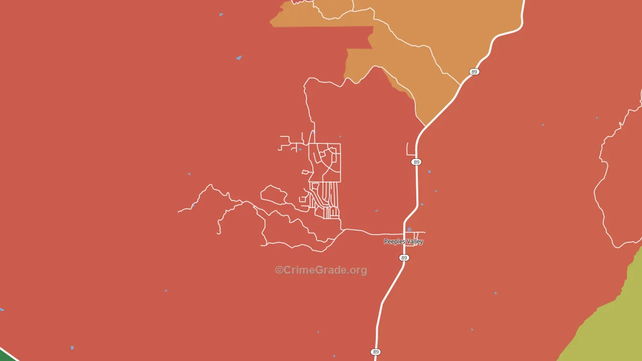Peeples Valley, AZ Map of Assault Rates