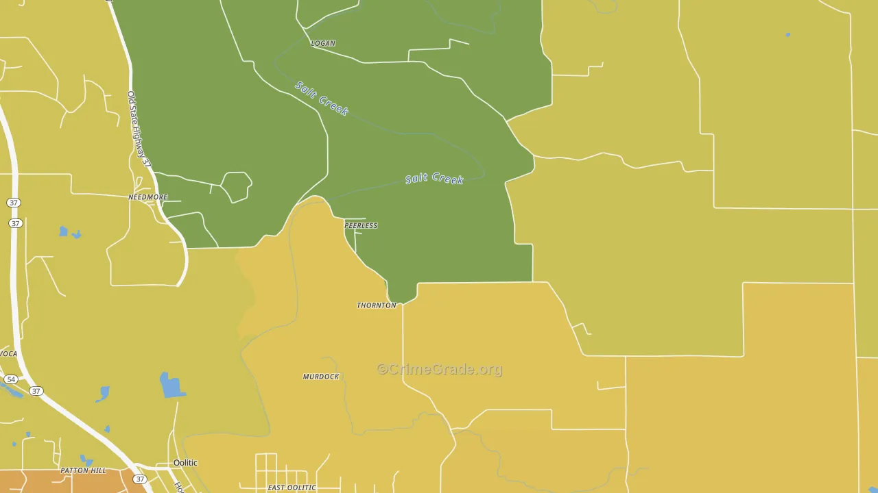 Peerless, IN Map of Assault Rates