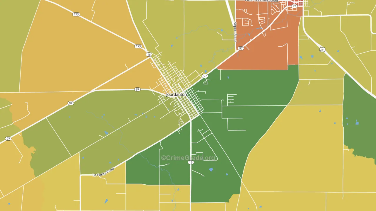 Peggy, TX Map of Assault Rates