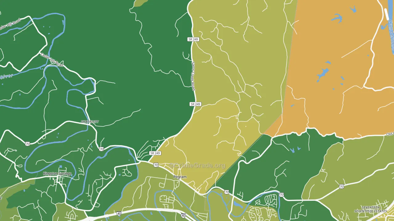Pegram, TN Map of Assault Rates