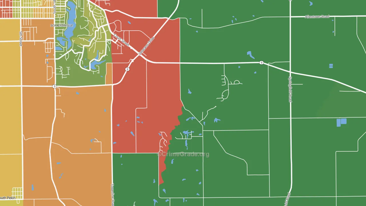 Pekin Heights, IL Map of Assault Rates