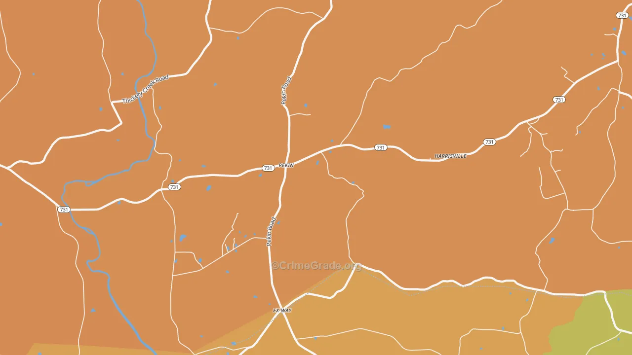 Pekin, NC Map of Assault Rates
