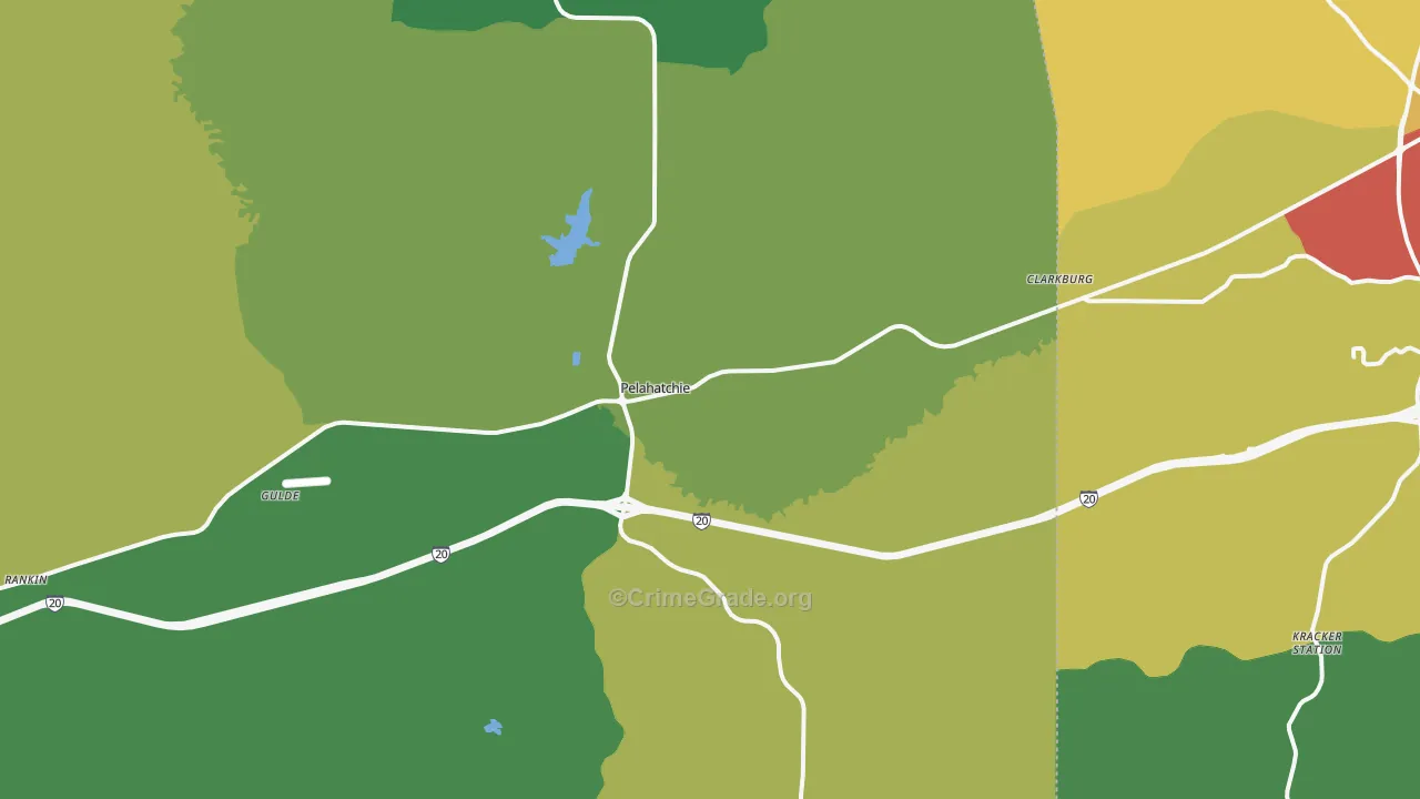 Pelahatchie, MS Map of Assault Rates
