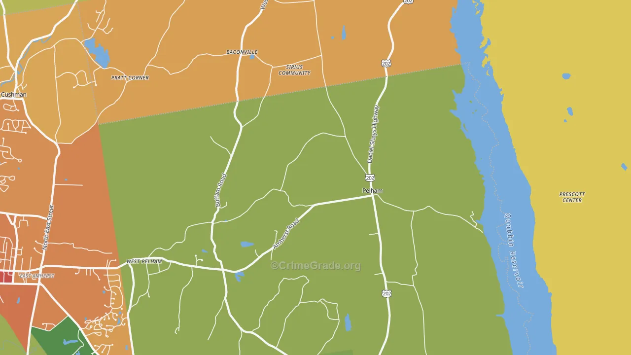 Pelham, MA Map of Assault Rates