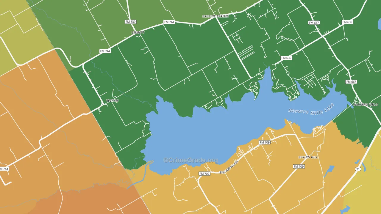 Pelham, TX Map of Assault Rates