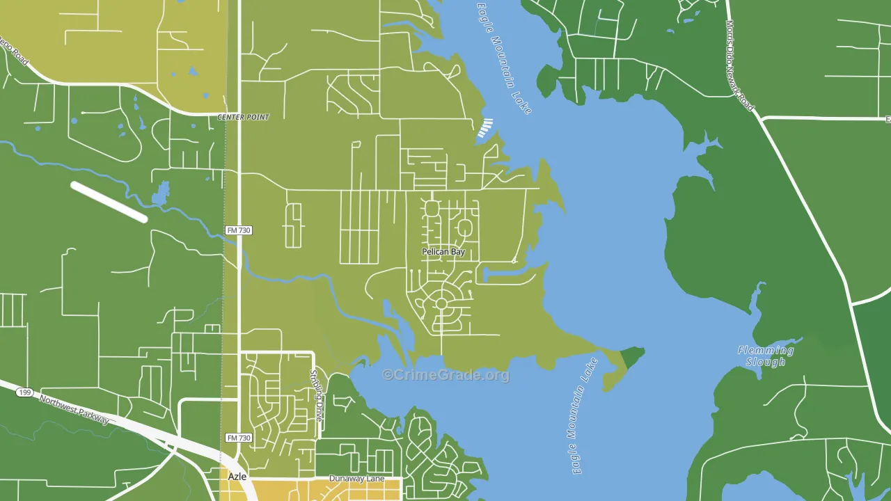 Pelican Bay, TX Map of Assault Rates