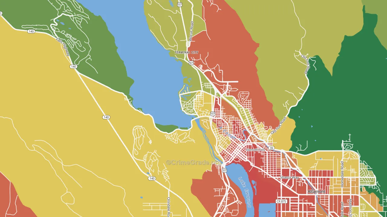Pelican City, OR Map of Assault Rates