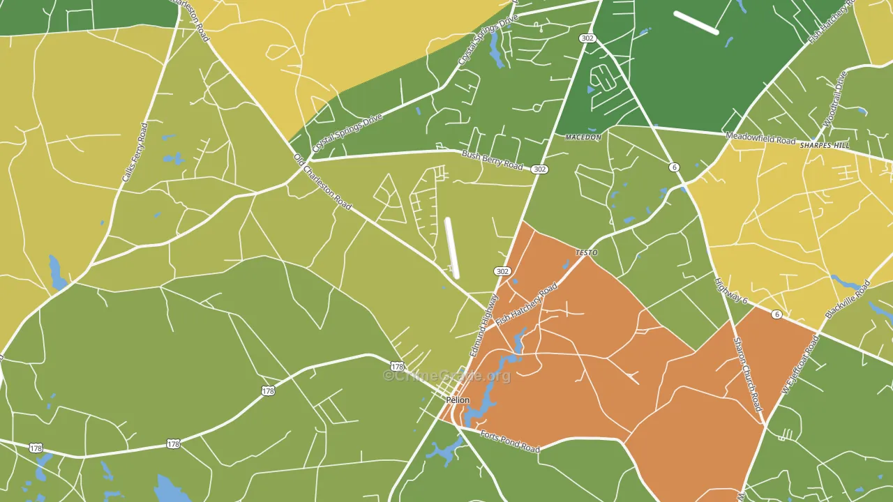 Pelion, SC Map of Assault Rates