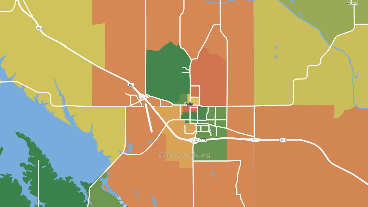 Pella, IA Map of Assault Rates
