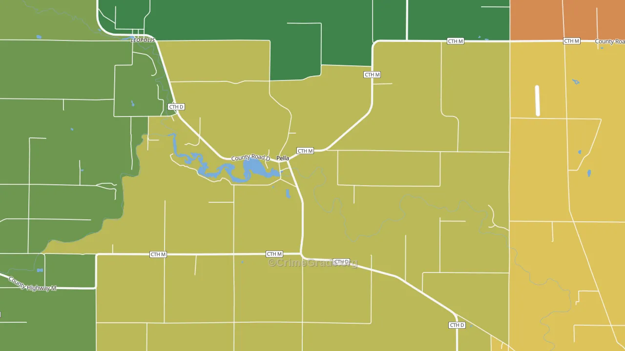 Pella, WI Map of Assault Rates