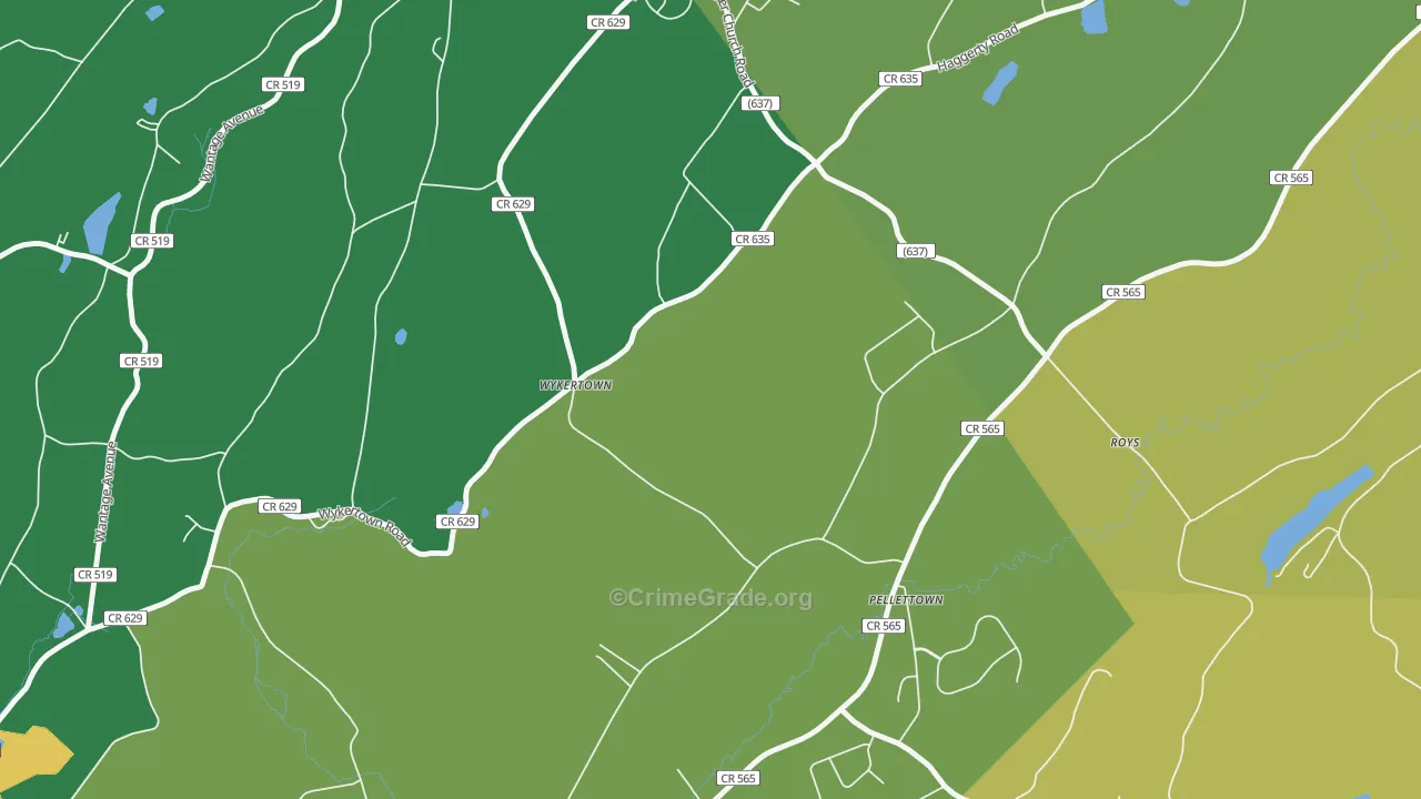 Pellettown, NJ Map of Assault Rates