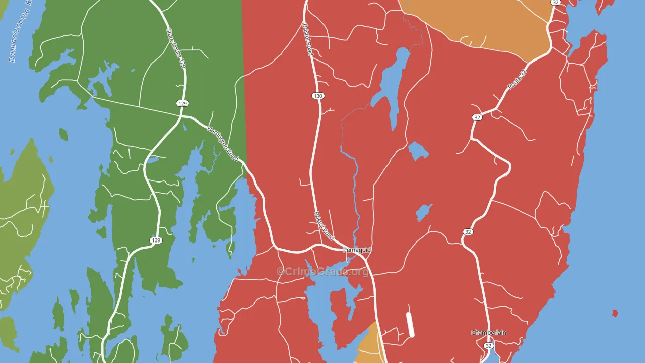 Pemaquid, ME Map of Assault Rates