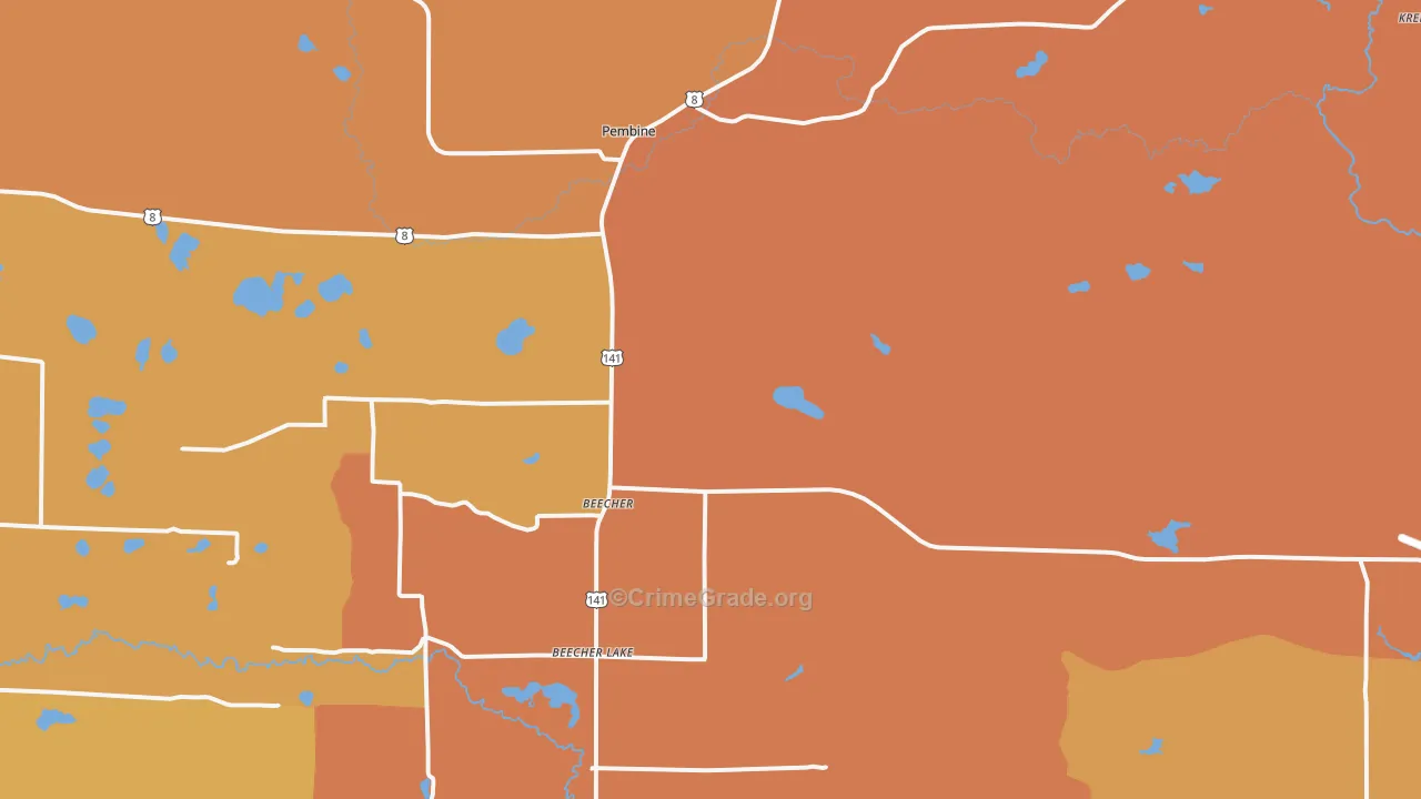 Pembine, WI Map of Assault Rates