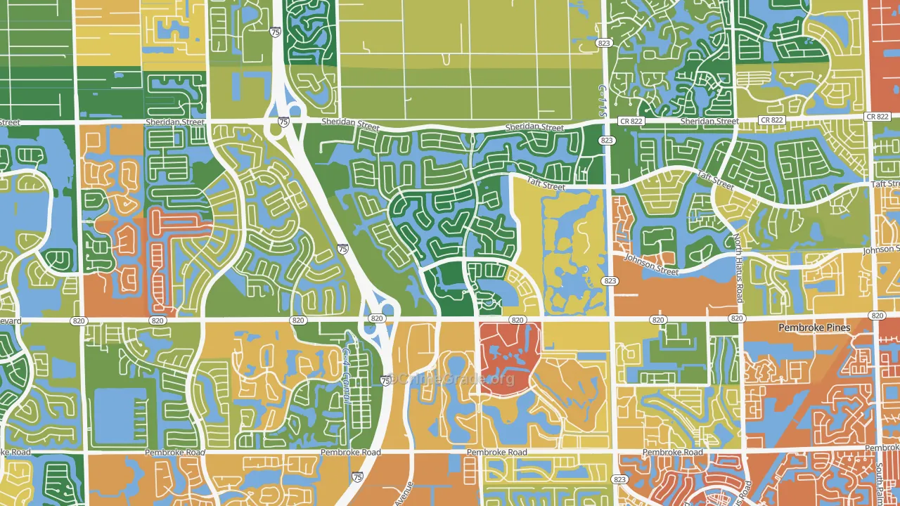 Pembroke Falls, Pembroke Pines, FL Map of Assault Rates