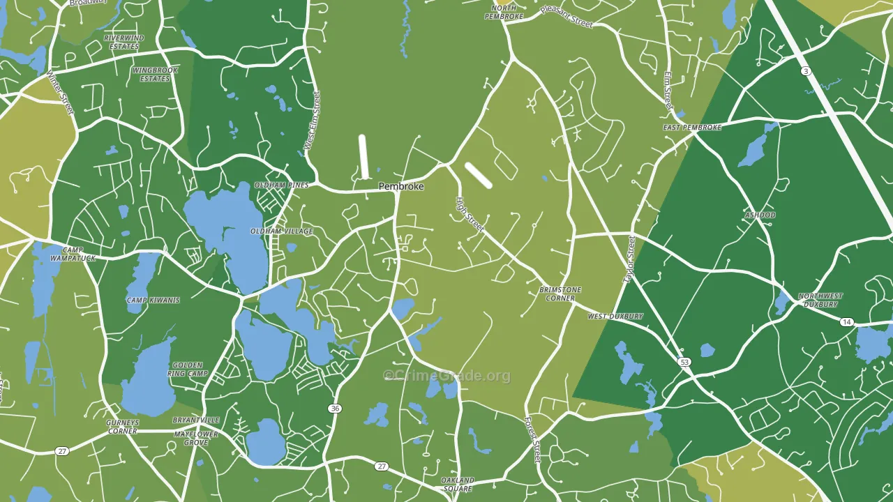 Pembroke, MA Map of Assault Rates