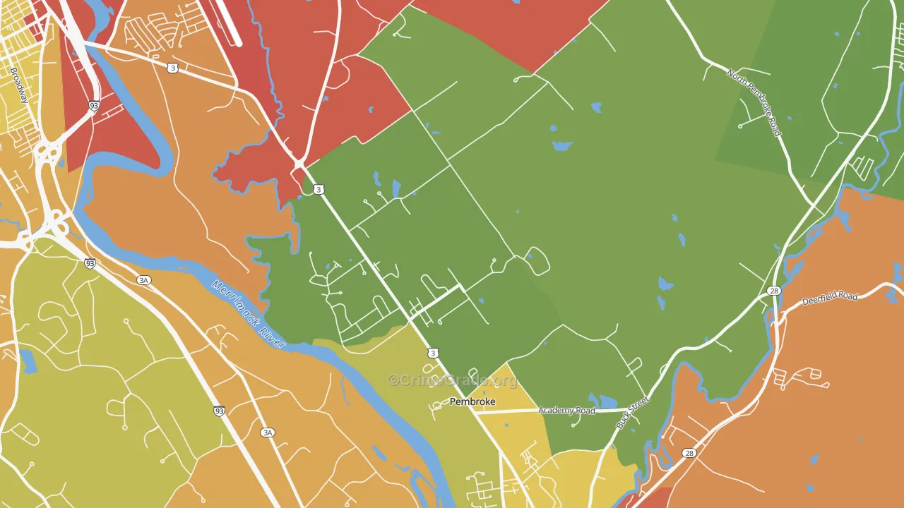 Pembroke, NH Map of Assault Rates