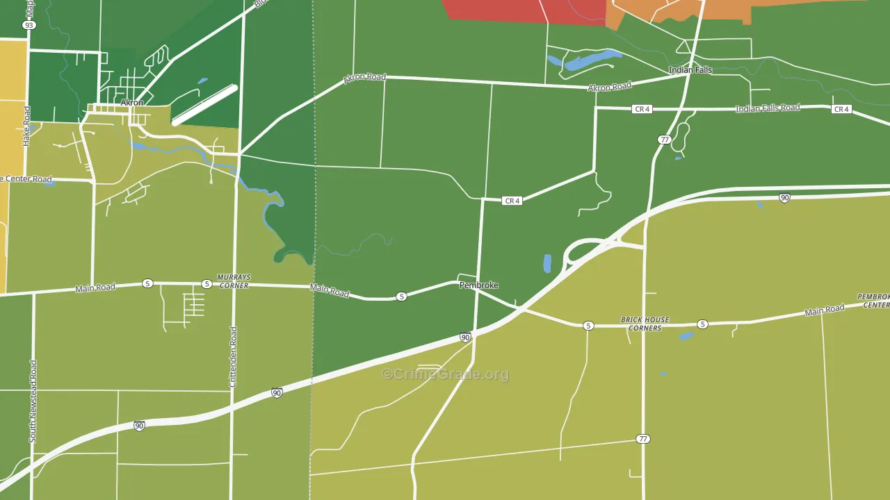Pembroke, NY Map of Assault Rates