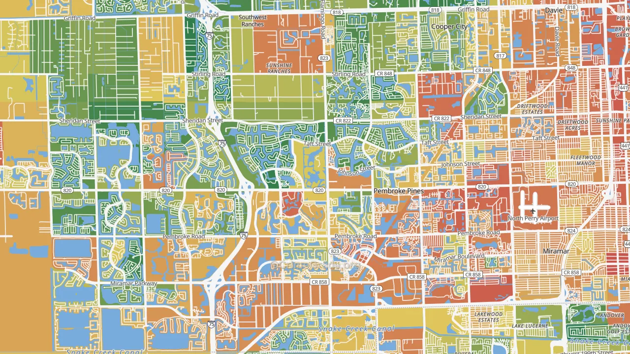 Pembroke Pines, FL Map of Assault Rates