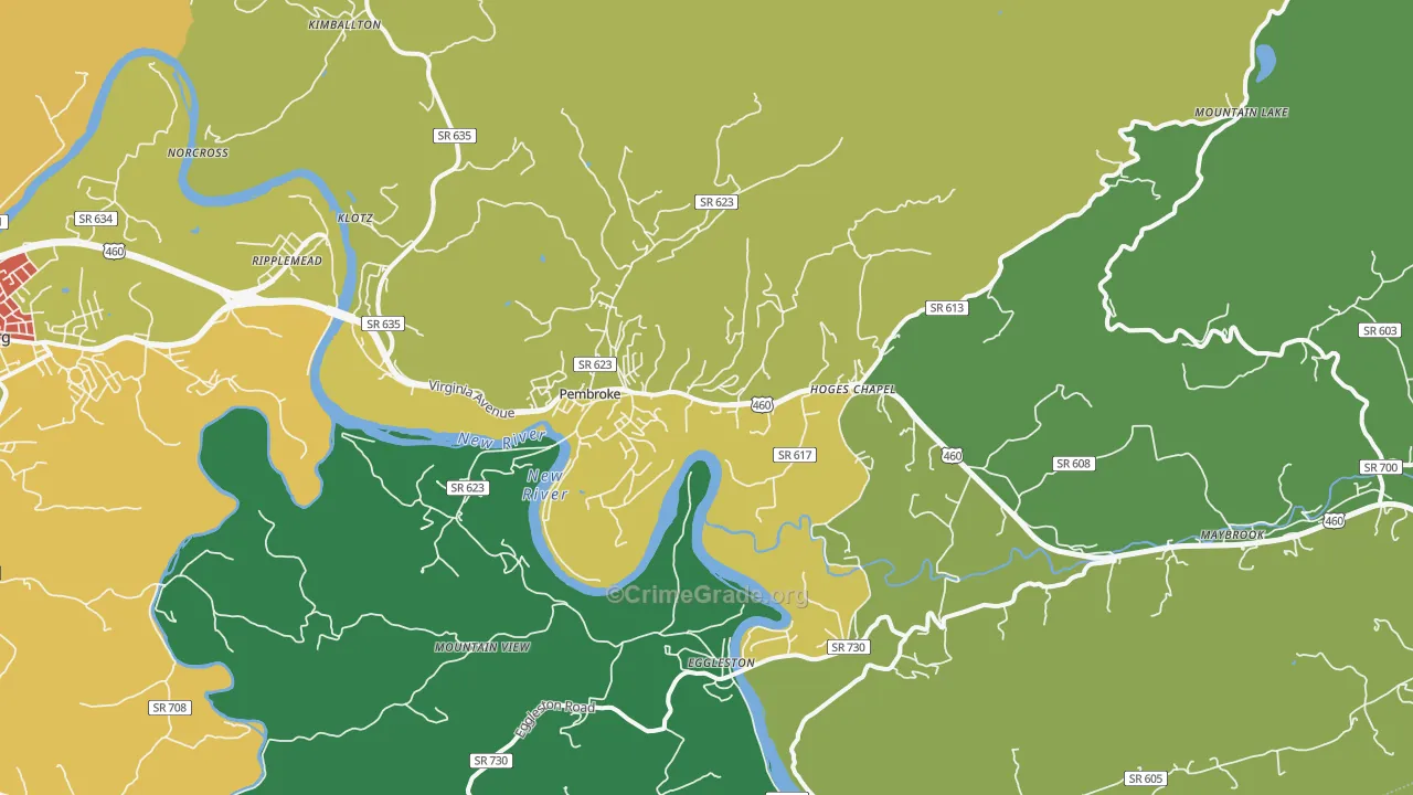 Pembroke, VA Map of Assault Rates