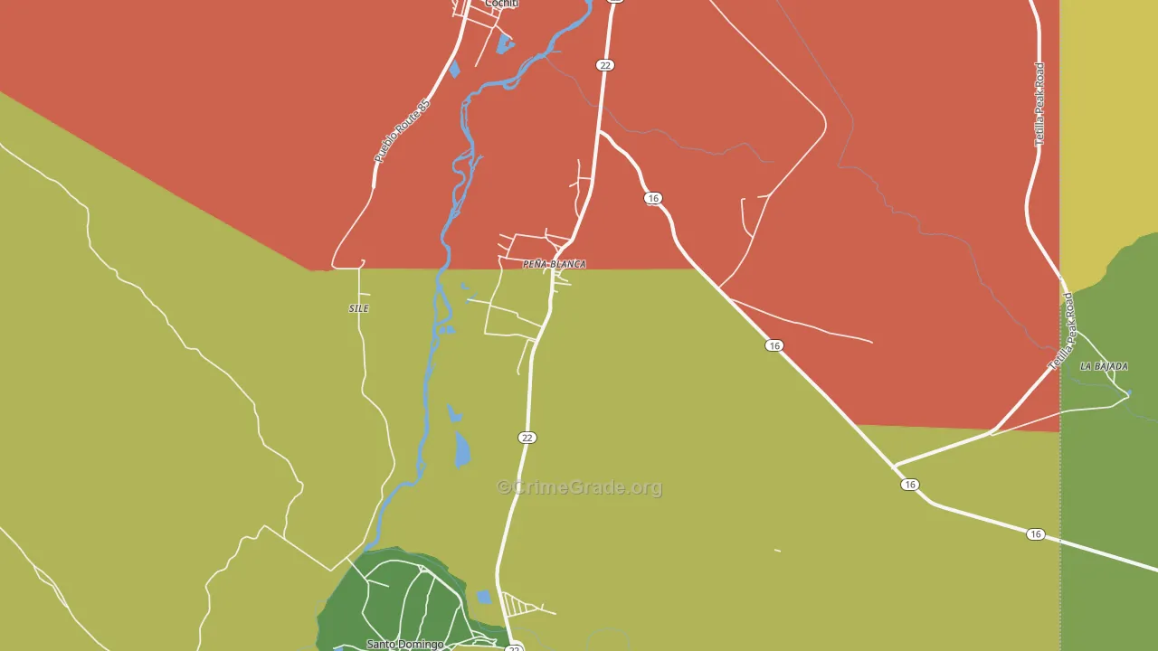 Pena Blanca, NM Map of Assault Rates