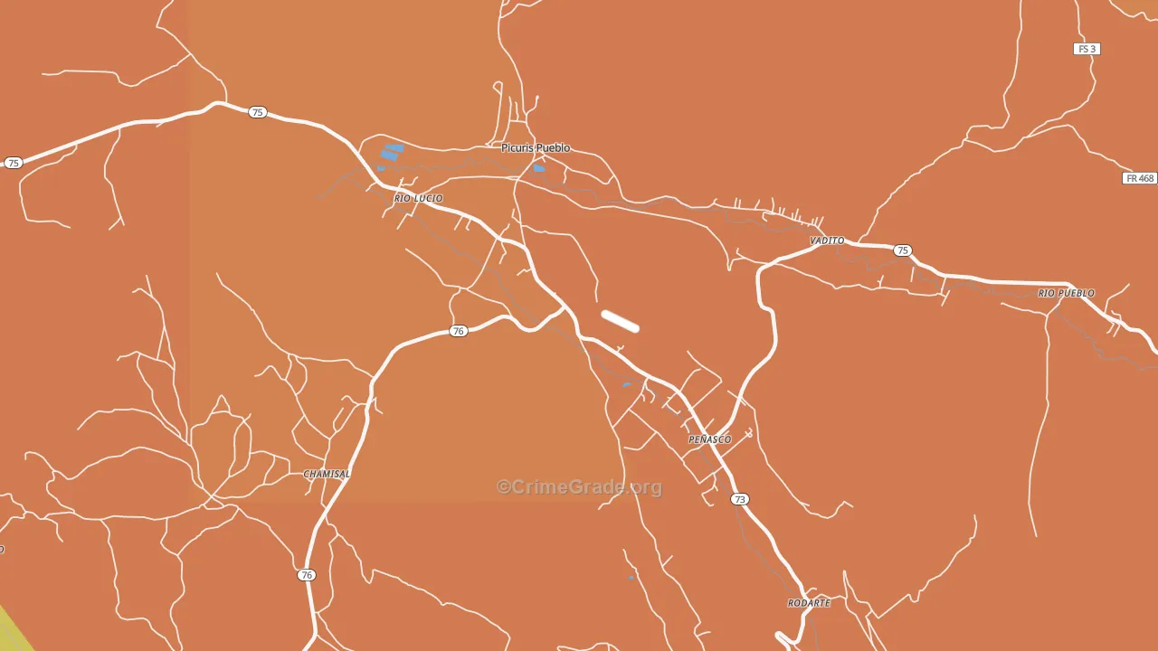 Penasco, NM Map of Assault Rates