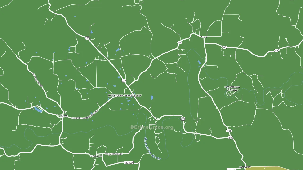 Pencil Bluff, AR Map of Assault Rates