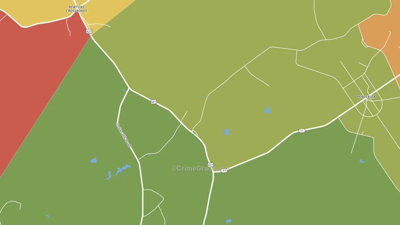 Penderlea, NC Map of Assault Rates