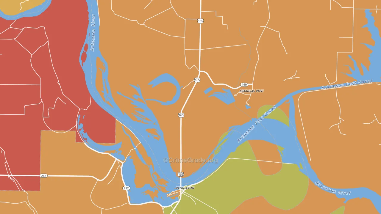 Pendleton, AR Map of Assault Rates