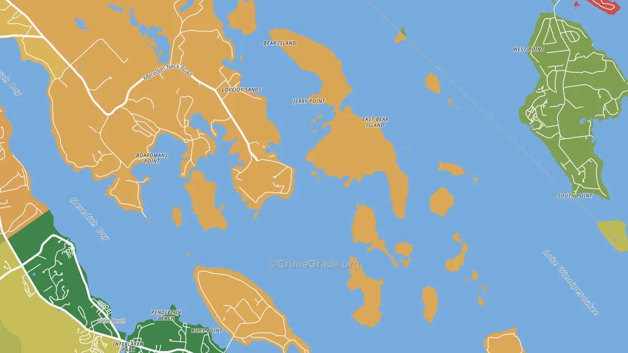 Pendleton Beach, NH Map of Assault Rates