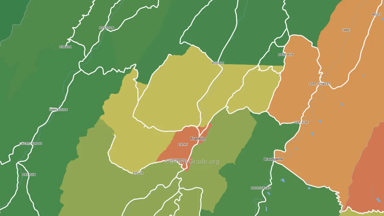 Pendleton County, WV Map of Assault Rates