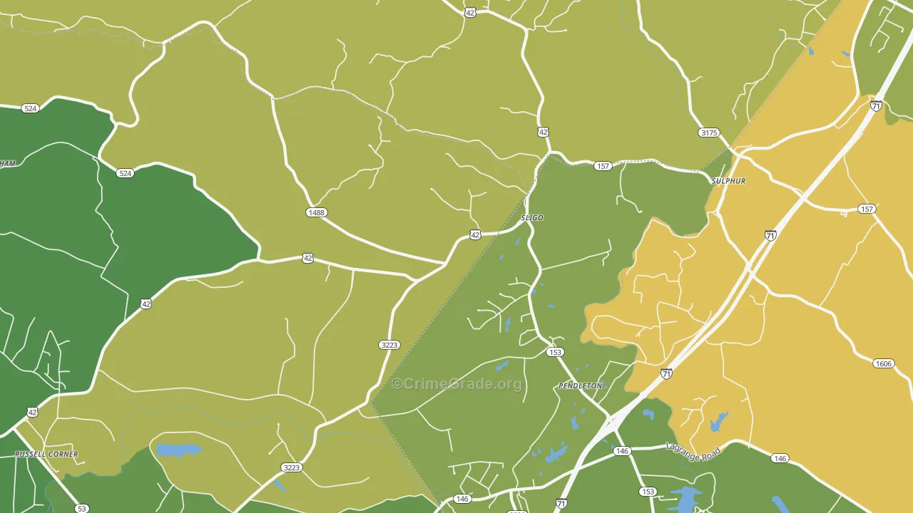 Pendleton, KY Map of Assault Rates