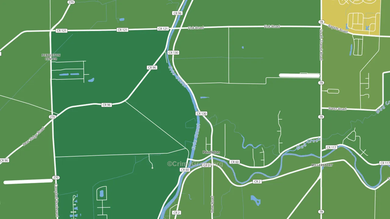 Pendleton, NY Map of Assault Rates