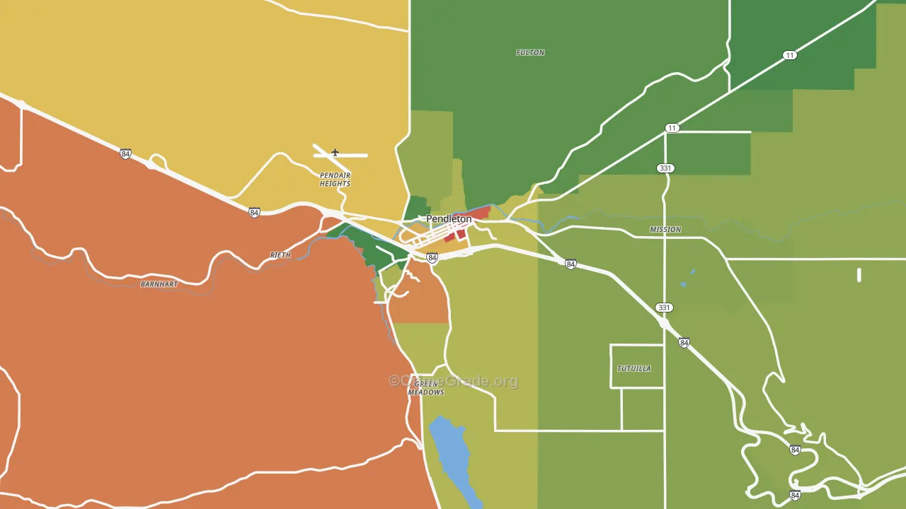 Pendleton, OR Map of Assault Rates