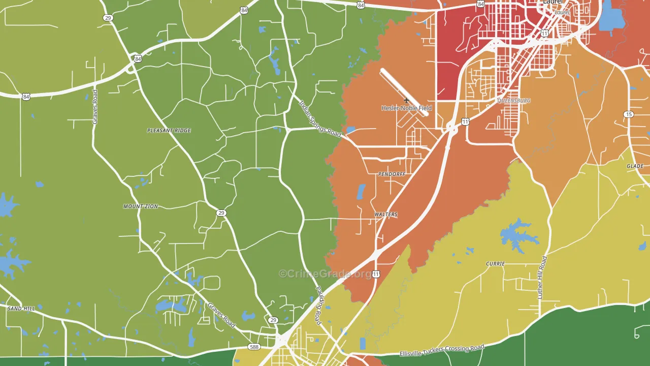 Pendorff, MS Map of Assault Rates