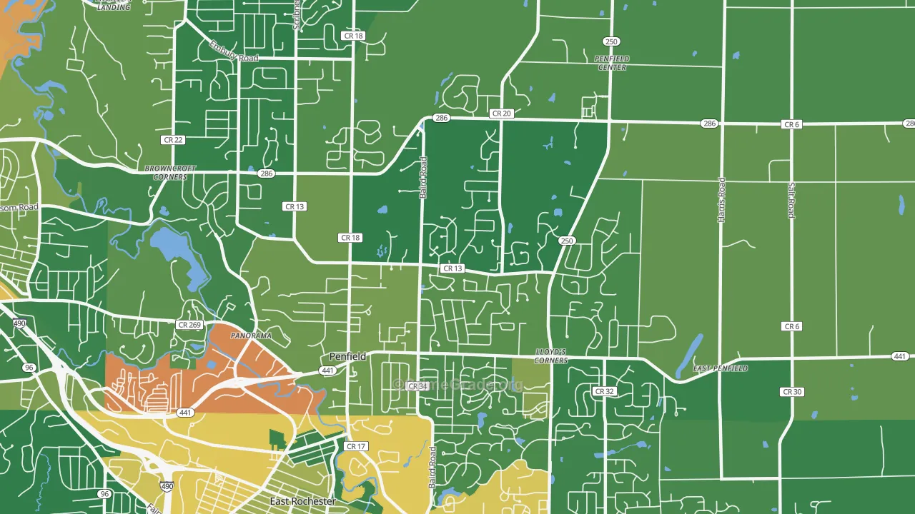 Penfield, NY Map of Assault Rates