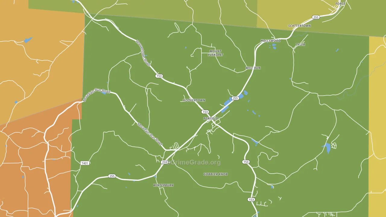 Penfield, PA Map of Assault Rates