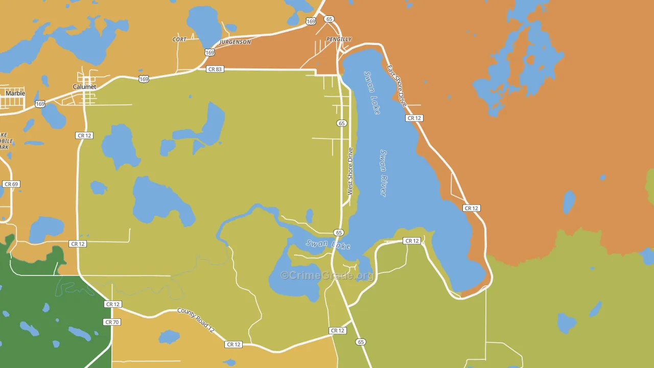 Pengilly, MN Map of Assault Rates