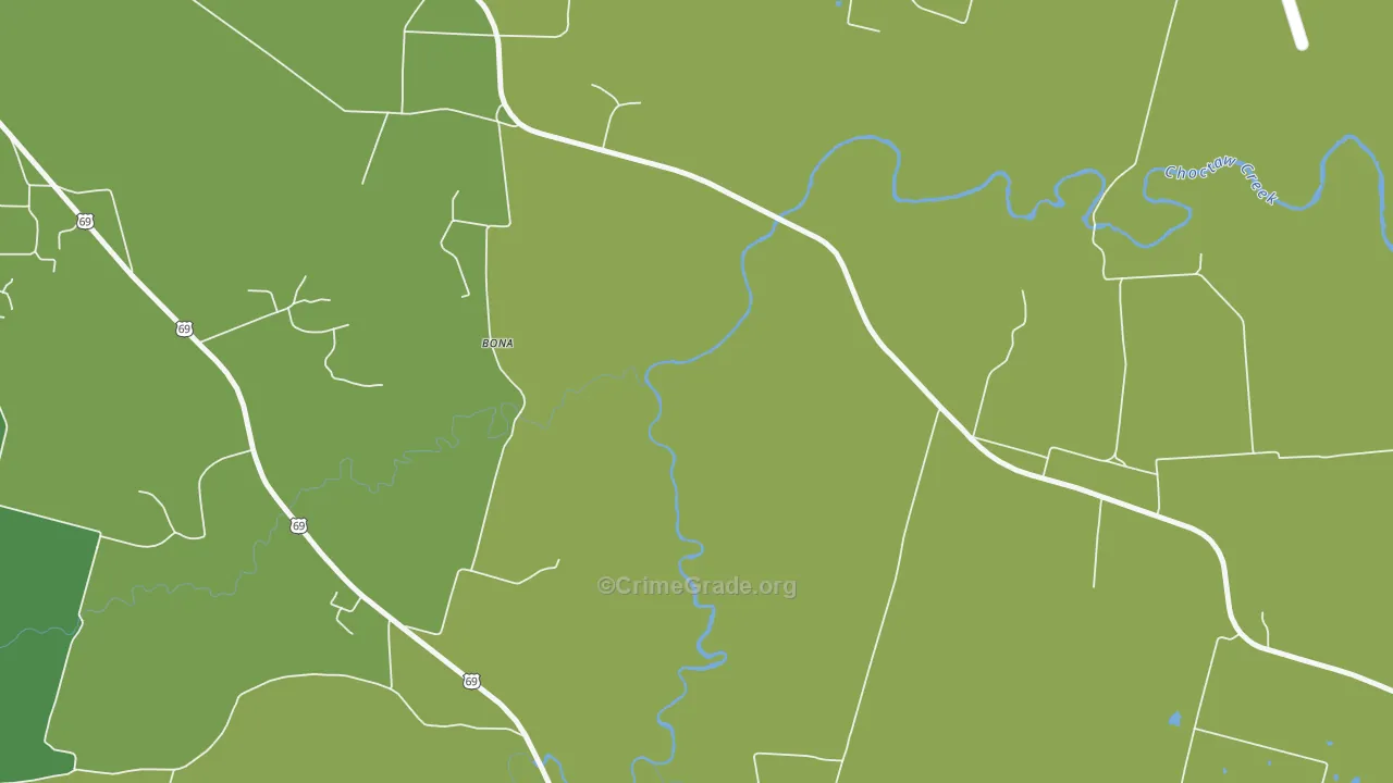 Penland, TX Map of Assault Rates