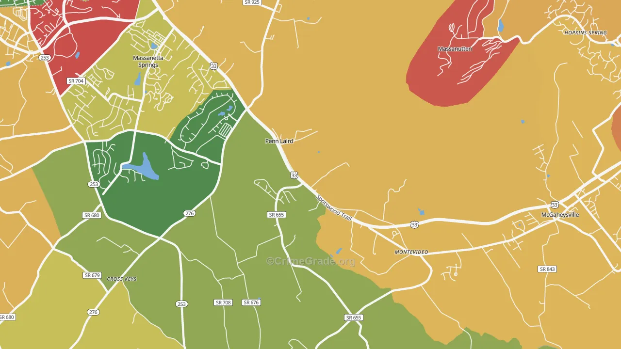 Penn Laird, VA Map of Assault Rates