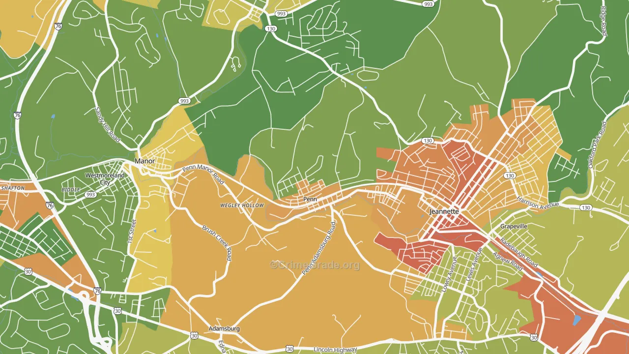 Penn, PA Map of Assault Rates