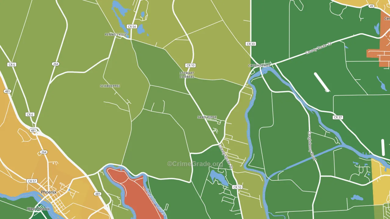 Pennellville, NY Map of Assault Rates