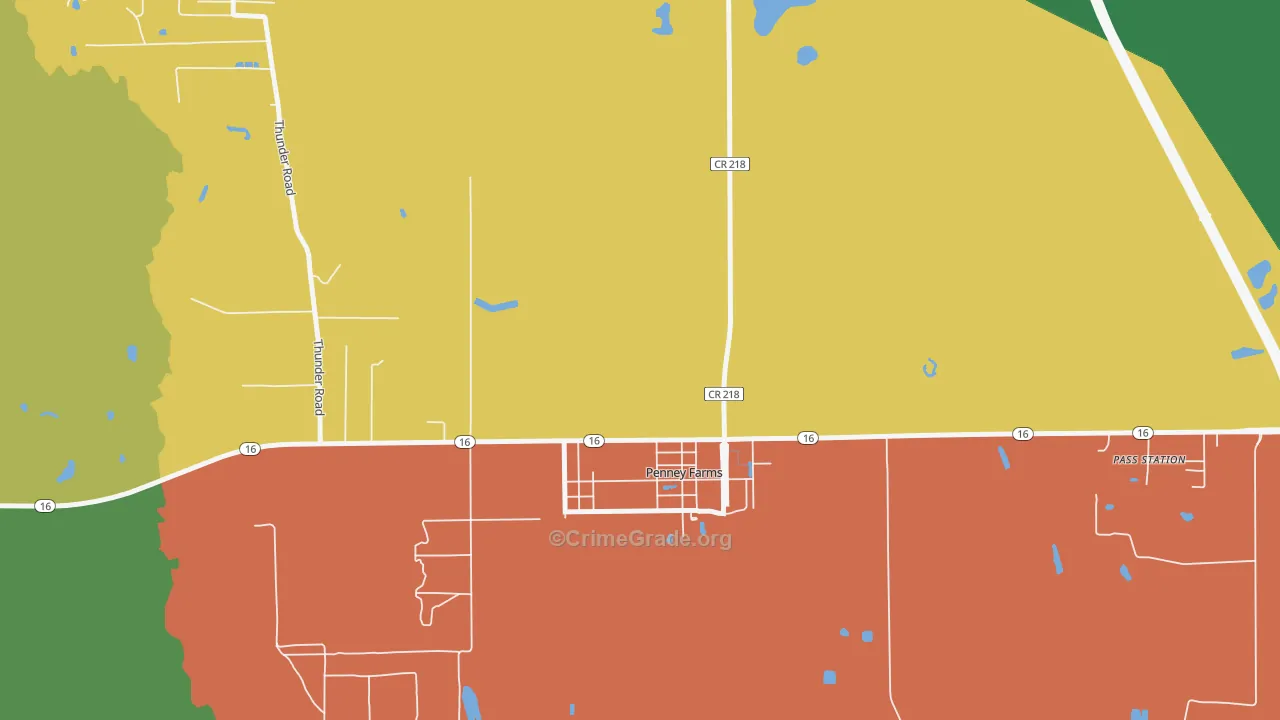 Penney Farms, FL Map of Assault Rates
